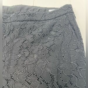 J. Jill Black Textured Black Lace Ankle Cigarette Pants 10